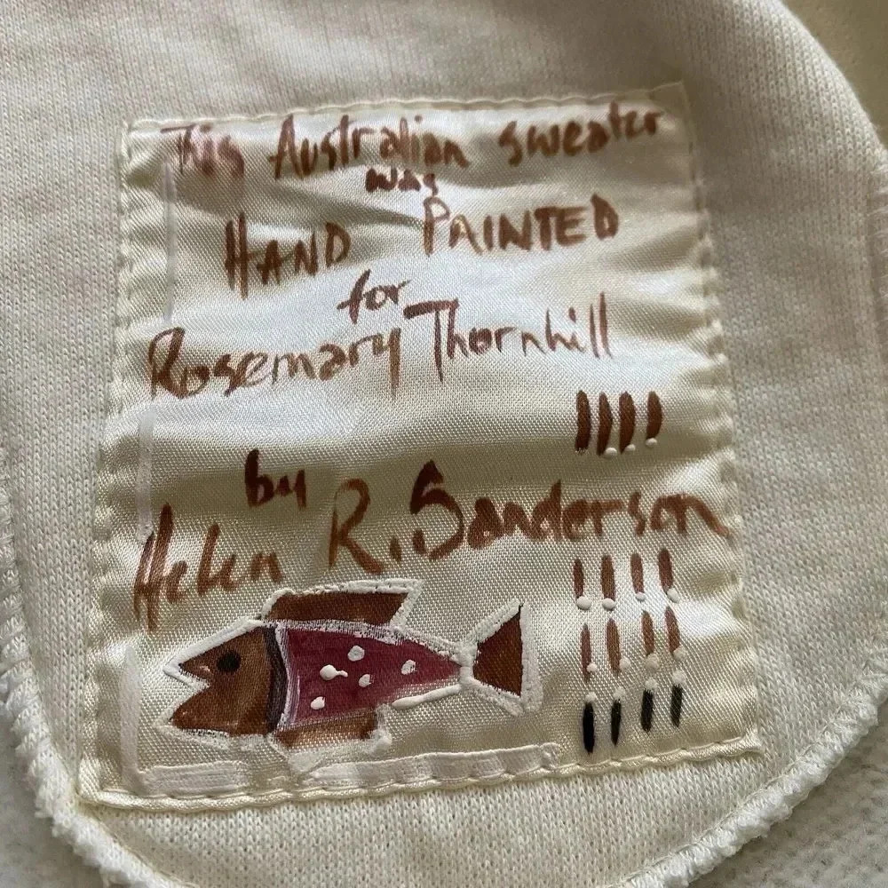 Handpainted Australian Sweater For Rosemary Thornhill By Helen R Sanderson Dress